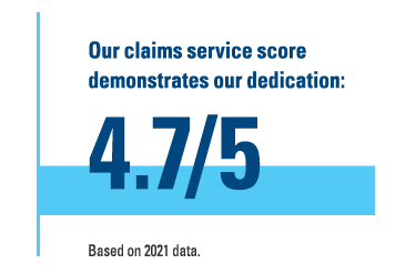 EMCs average claims service score is 4.7/5.