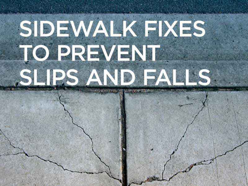 Sidewalk with cracks mobile view