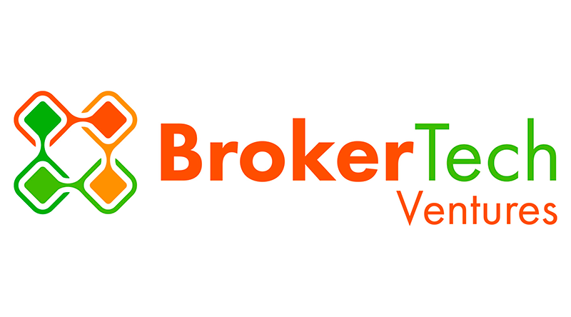 Green and orange boxes linked together as a larger box with BrokerTech Ventures copy