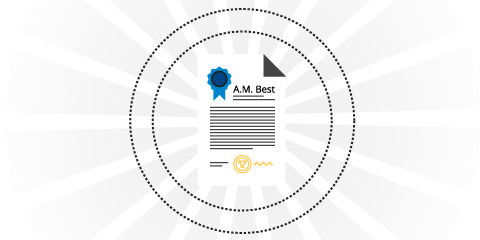 Paper with ribbon and "AM Best" copy
