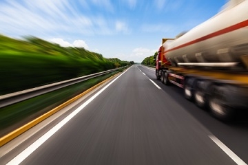 Fast motion blur of interstate travel