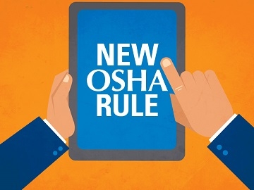 Cartoon tablet reading New OSHA Rule