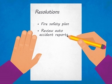 Cartoon writing list of resolutions